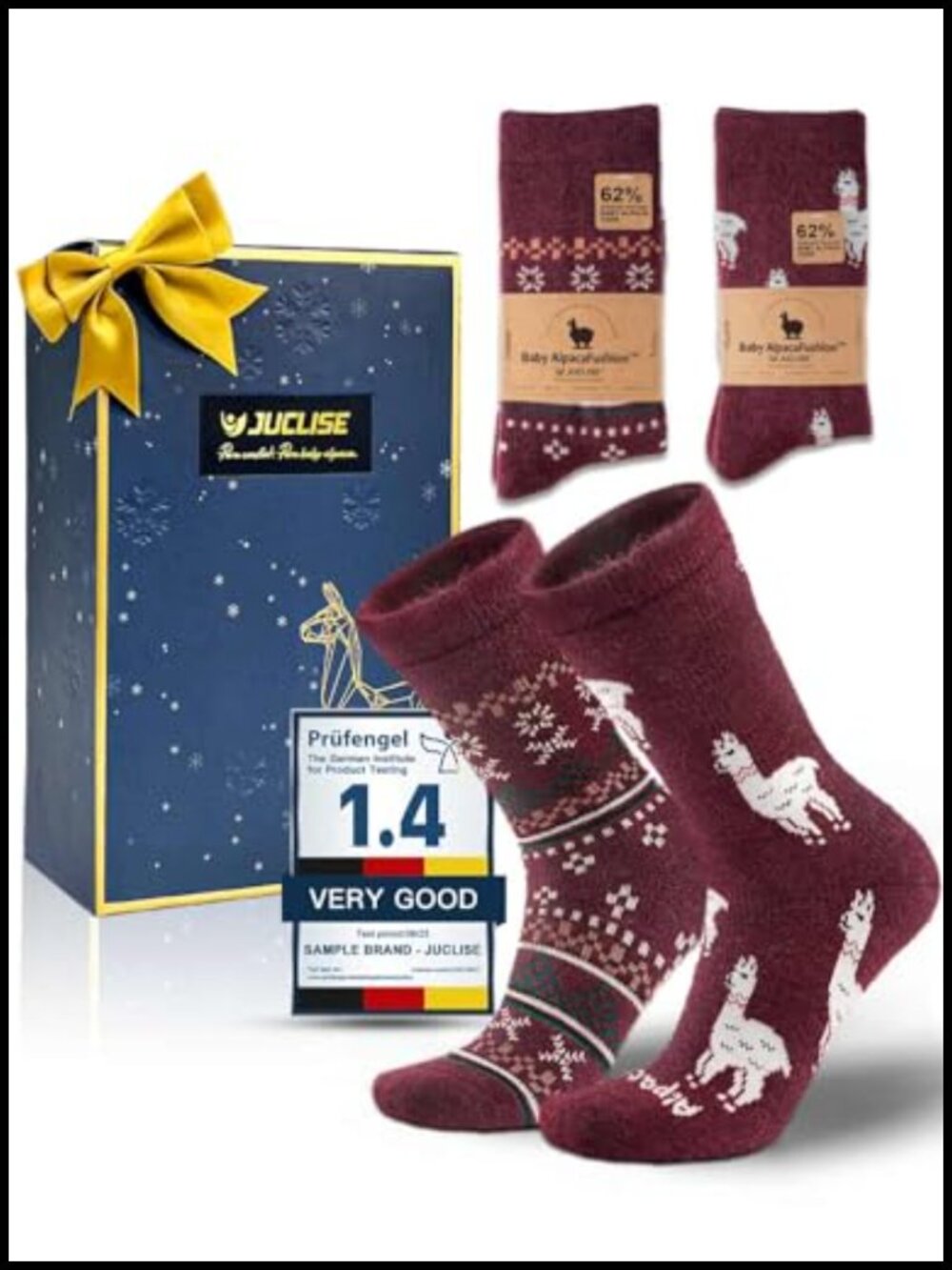 Baby Alpaca Wool Crew Socks Thermal Winter Cushioned